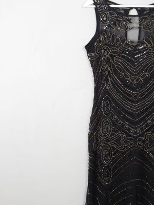Black Vintage Style 1920s Style Beaded Evening Dress Long Joanna Hope New 14 - The Harlequin