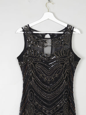 Black Vintage Style 1920s Style Beaded Evening Dress Long Joanna Hope New 14 - The Harlequin