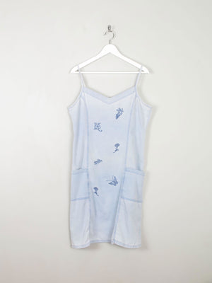 Blue Denim Vintage Embroidered Dress L/XL - The Harlequin