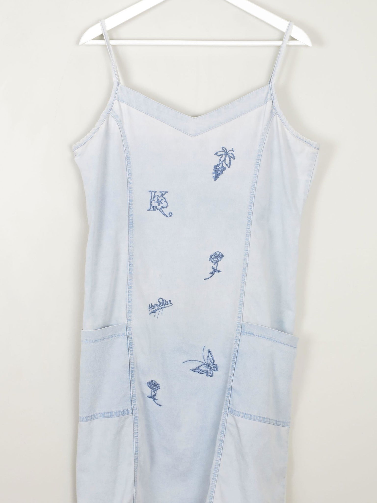 Blue Denim Vintage Embroidered Dress L/XL - The Harlequin
