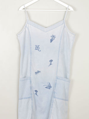 Blue Denim Vintage Embroidered Dress L/XL - The Harlequin