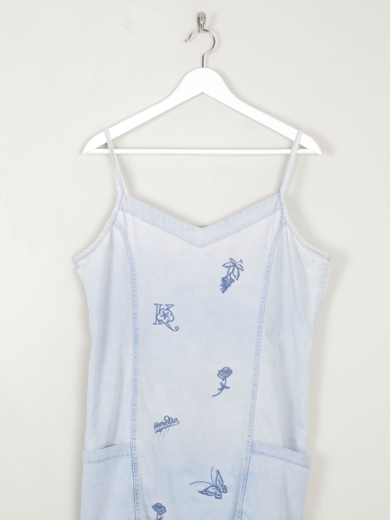 Blue Denim Vintage Embroidered Dress L/XL - The Harlequin