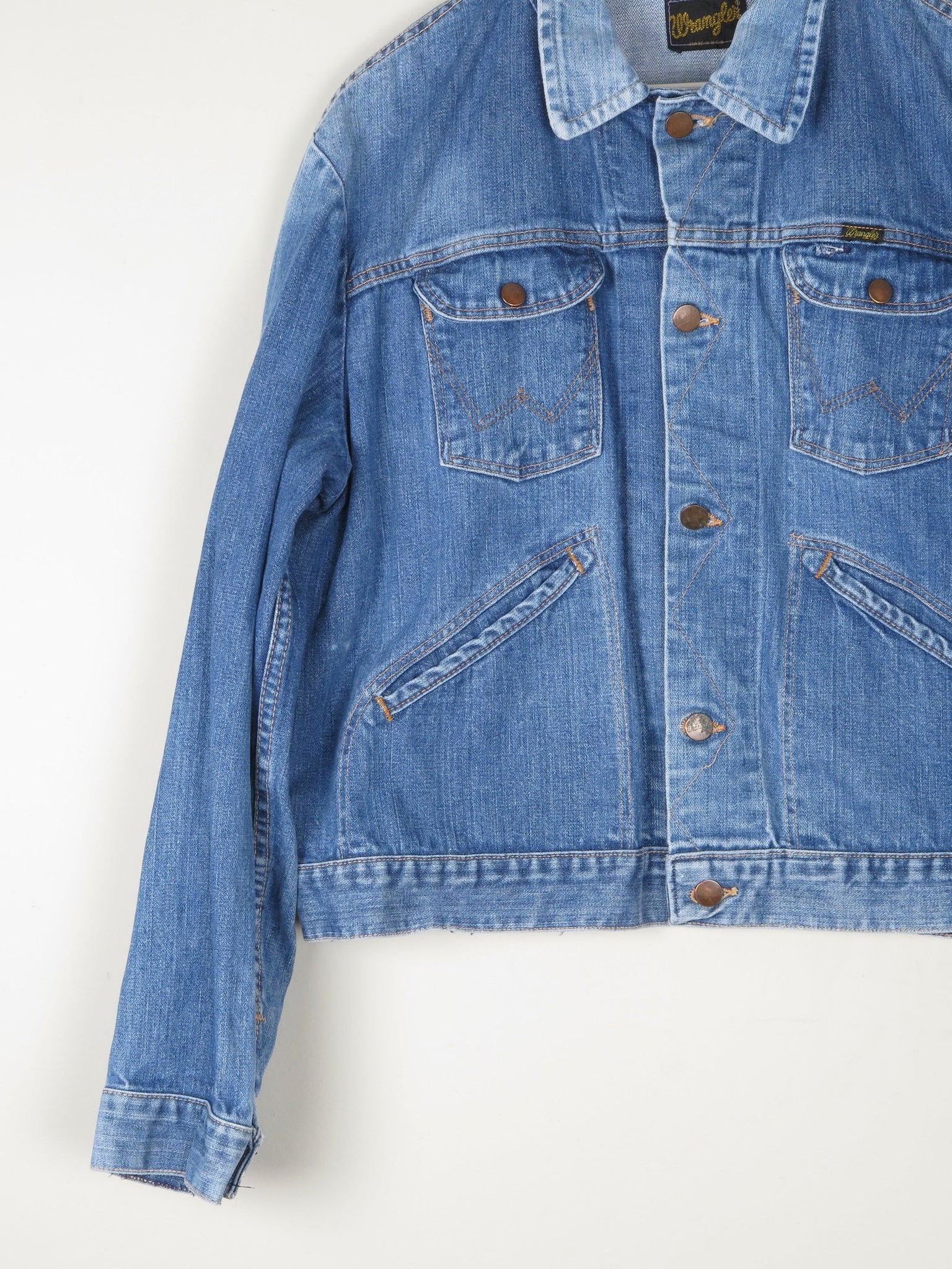 Blue Denim Vintage Fitted Wrangler Jacket L 46
