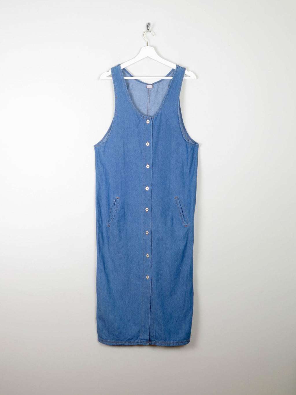Blue Vintage Denim Dungaree Style Dress S/M - The Harlequin