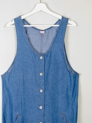 Blue Vintage Denim Dungaree Style Dress S/M - The Harlequin