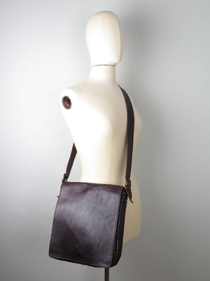 Brown Leather Messenger Bag - The Harlequin