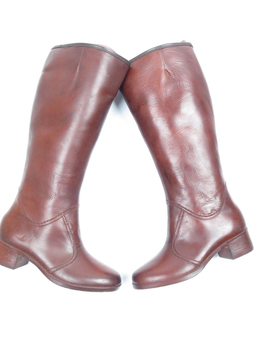 Brown PVC Furry Vintage Boots 3/36 - The Harlequin