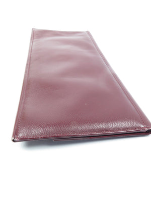 Burgundy Leather 1950s Large Clutch Vintage Bag - The Harlequin
