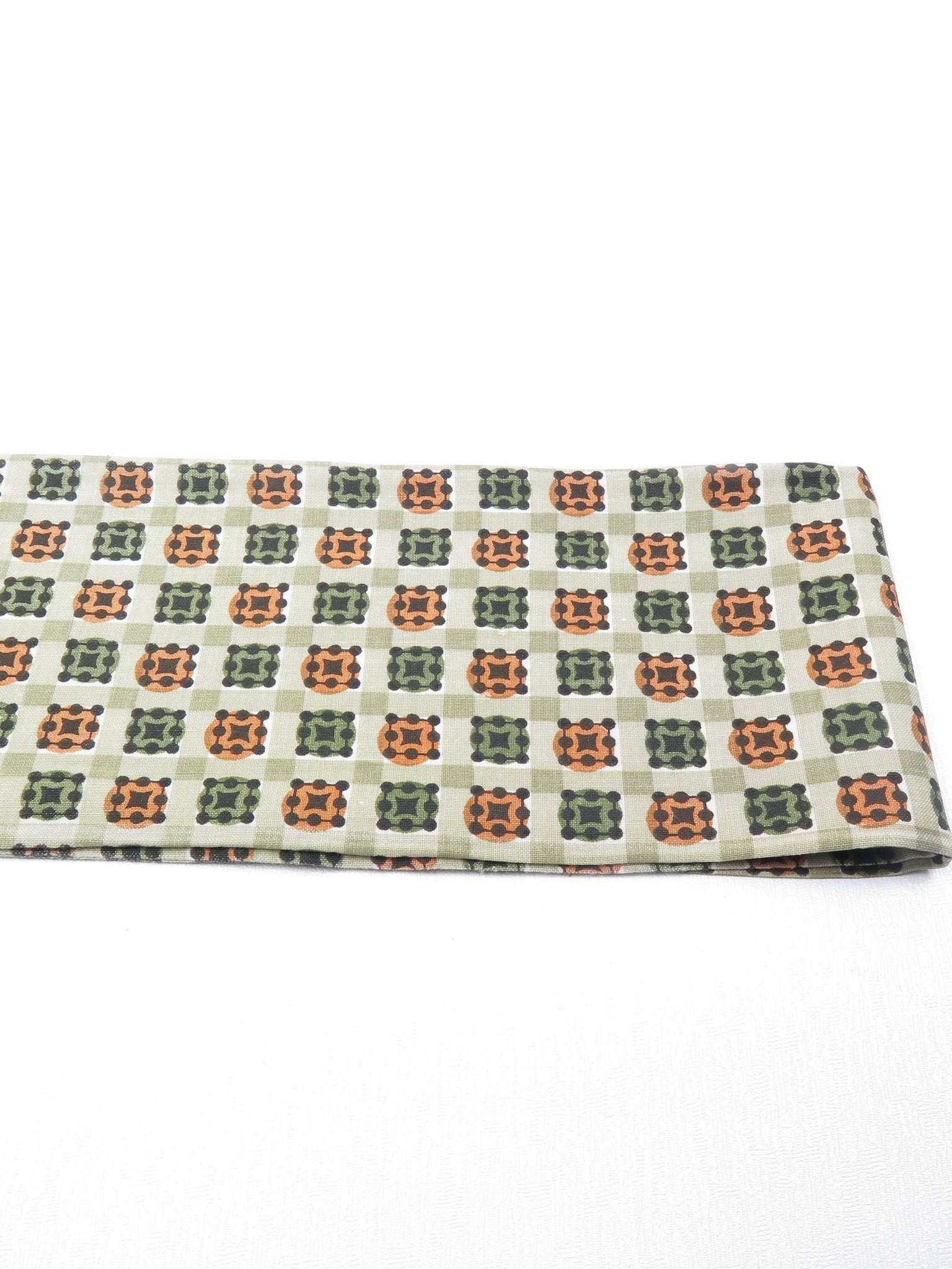 Classic Vintage Green Printed Cravat Style Scarf - The Harlequin