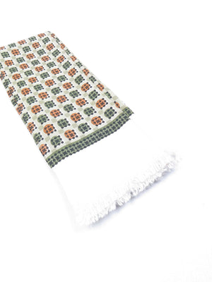 Classic Vintage Green Printed Cravat Style Scarf - The Harlequin