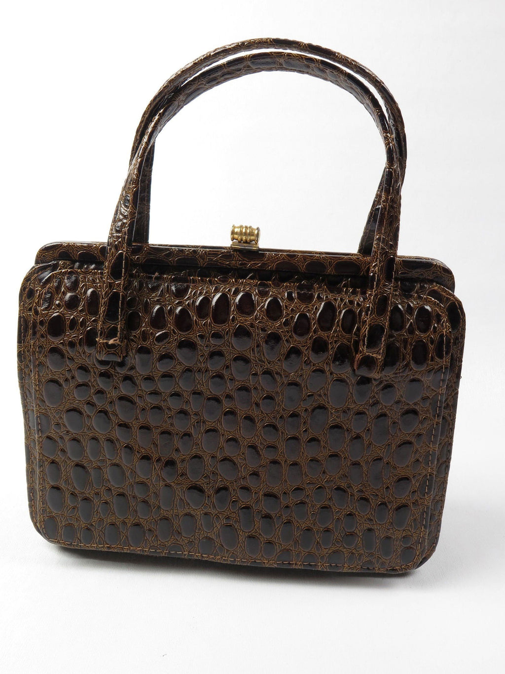 Classic Vintage Mock Crock Bag 1950s - The Harlequin