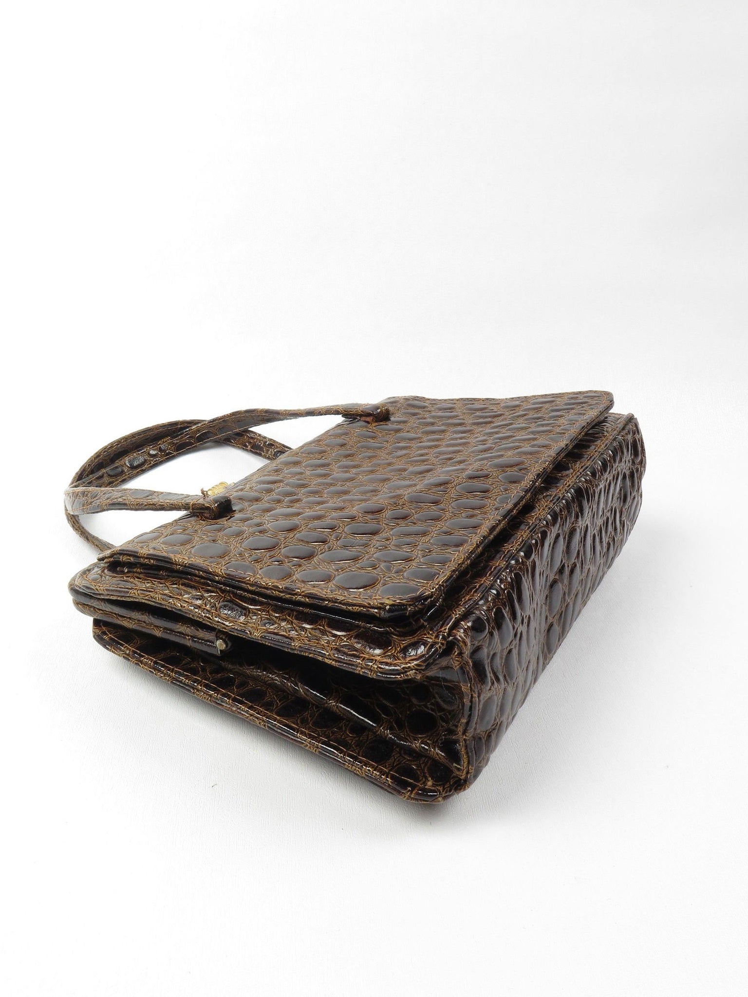 Classic Vintage Mock Crock Bag 1950s - The Harlequin