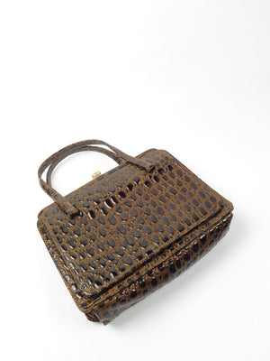 Classic Vintage Mock Crock Bag 1950s - The Harlequin