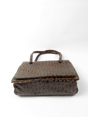 Classic Vintage Mock Crock Bag 1950s - The Harlequin