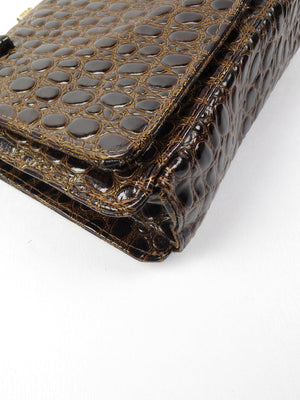 Classic Vintage Mock Crock Bag 1950s - The Harlequin