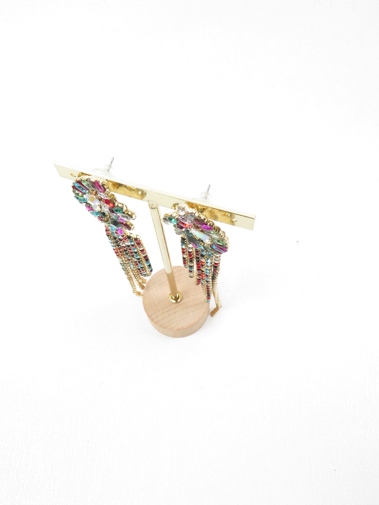 Colourful Long Statement Earrings New - The Harlequin