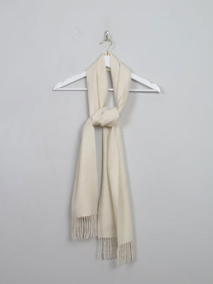 Cream Cashmere Mix Scarf - The Harlequin