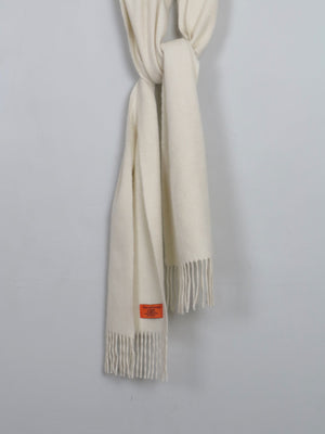 Cream Cashmere Mix Scarf - The Harlequin