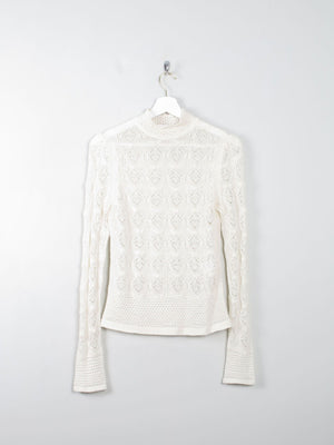 Cream Crochet Vintage Victorian Style See By Chloe Top S - The Harlequin