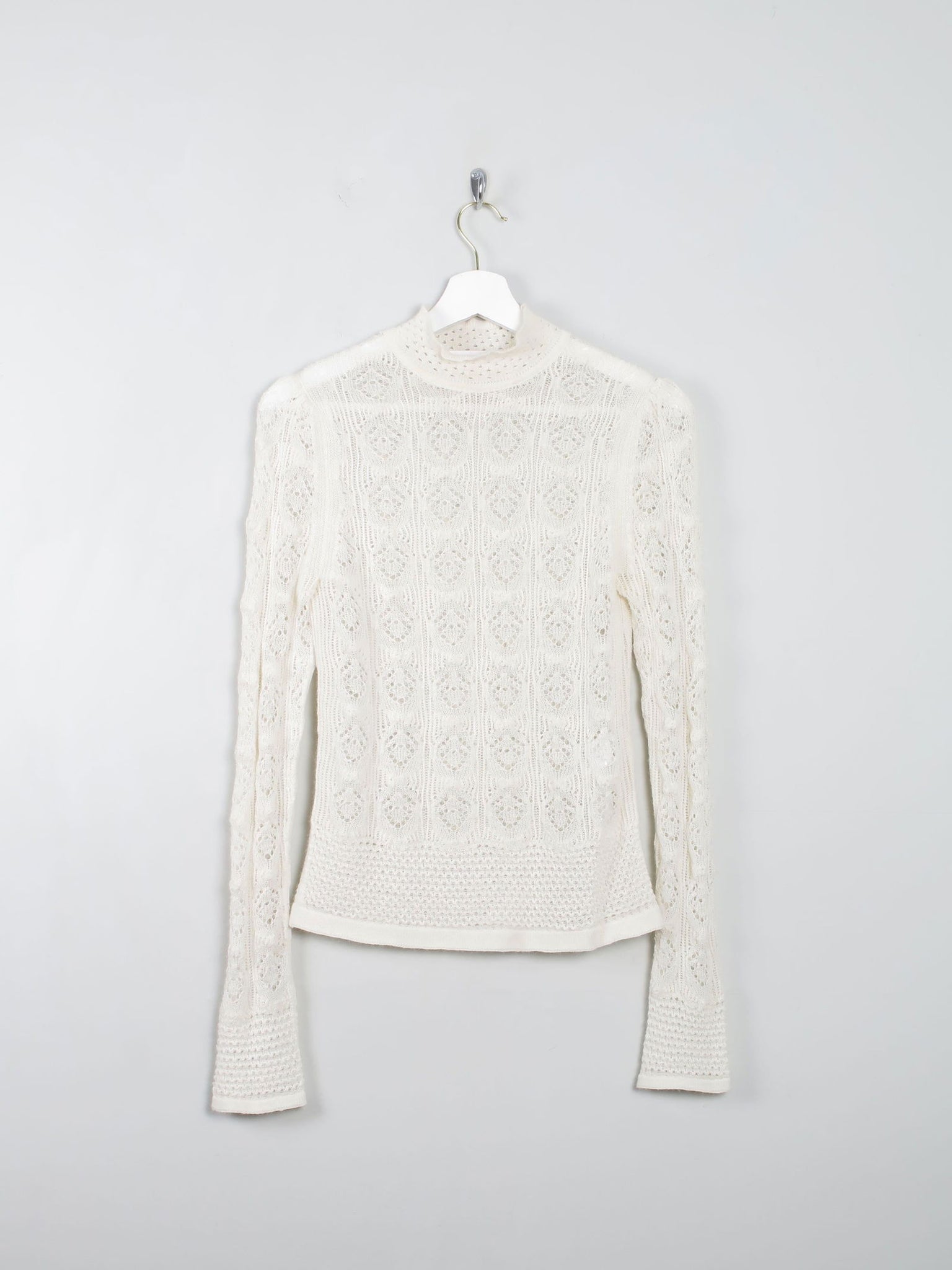 Cream Crochet Vintage Victorian Style See By Chloe Top S - The Harlequin