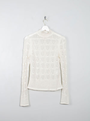 Cream Crochet Vintage Victorian Style See By Chloe Top S - The Harlequin