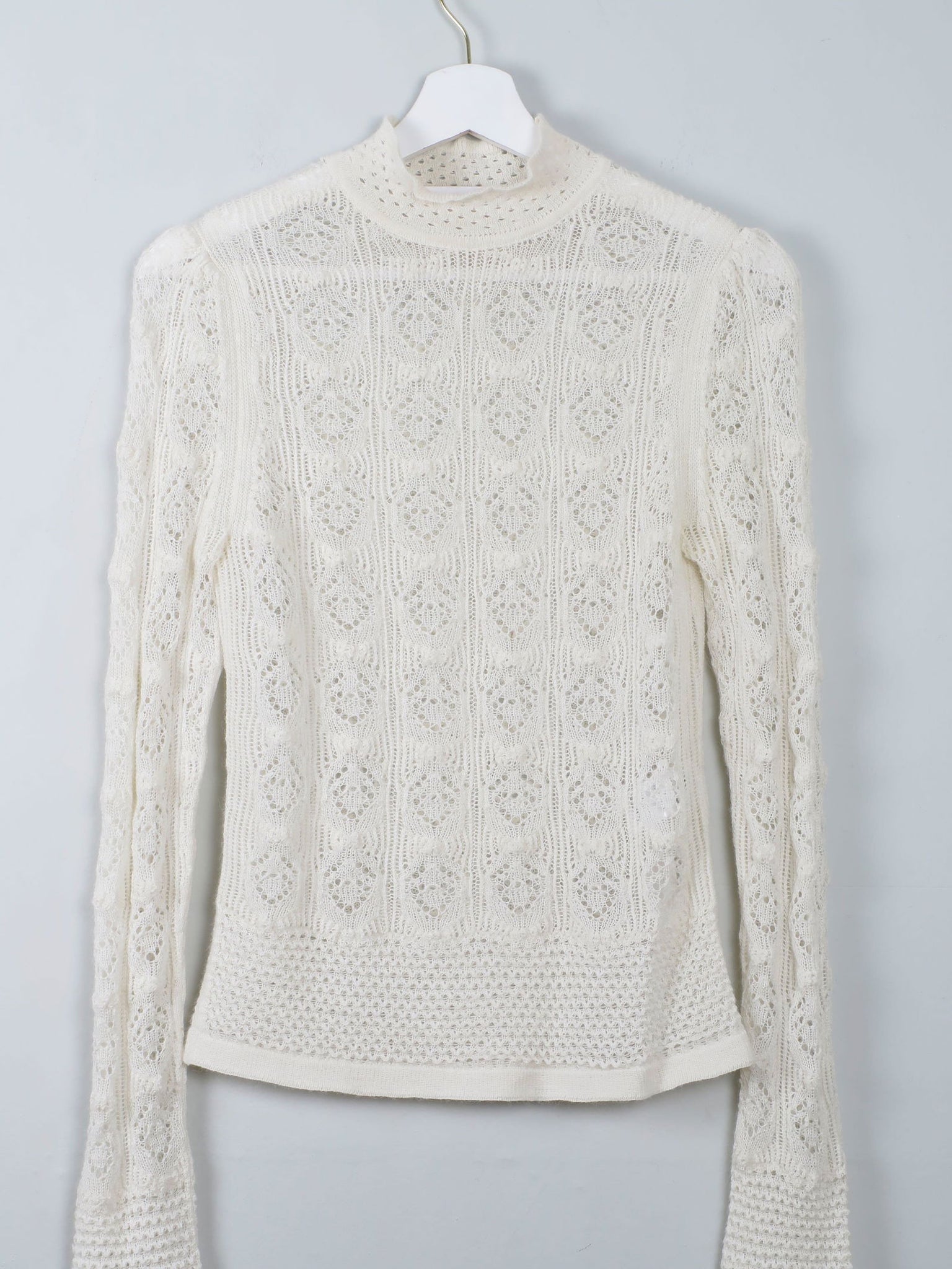 Cream Crochet Vintage Victorian Style See By Chloe Top S - The Harlequin