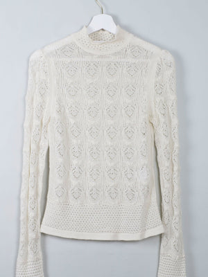 Cream Crochet Vintage Victorian Style See By Chloe Top S - The Harlequin