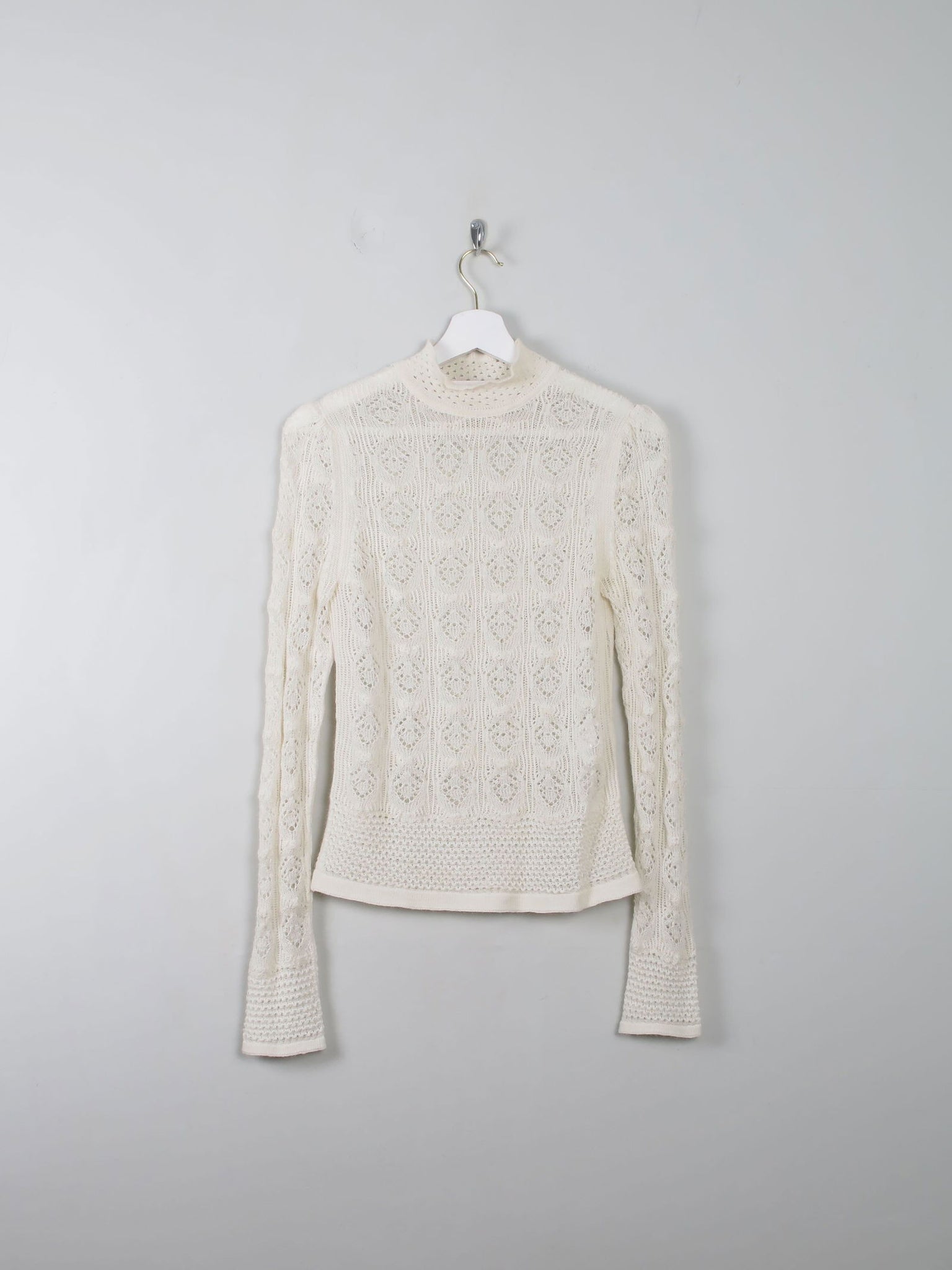 Cream Crochet Vintage Victorian Style See By Chloe Top S - The Harlequin