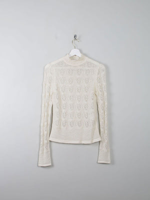 Cream Crochet Vintage Victorian Style See By Chloe Top S - The Harlequin
