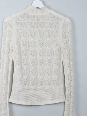 Cream Crochet Vintage Victorian Style See By Chloe Top S - The Harlequin