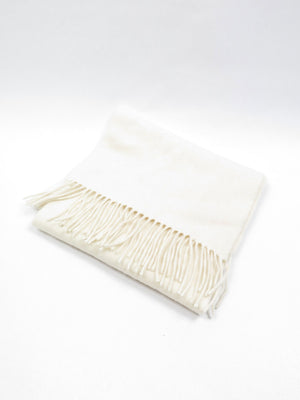 Cream Vintage Cashmere Mix Scarf - The Harlequin