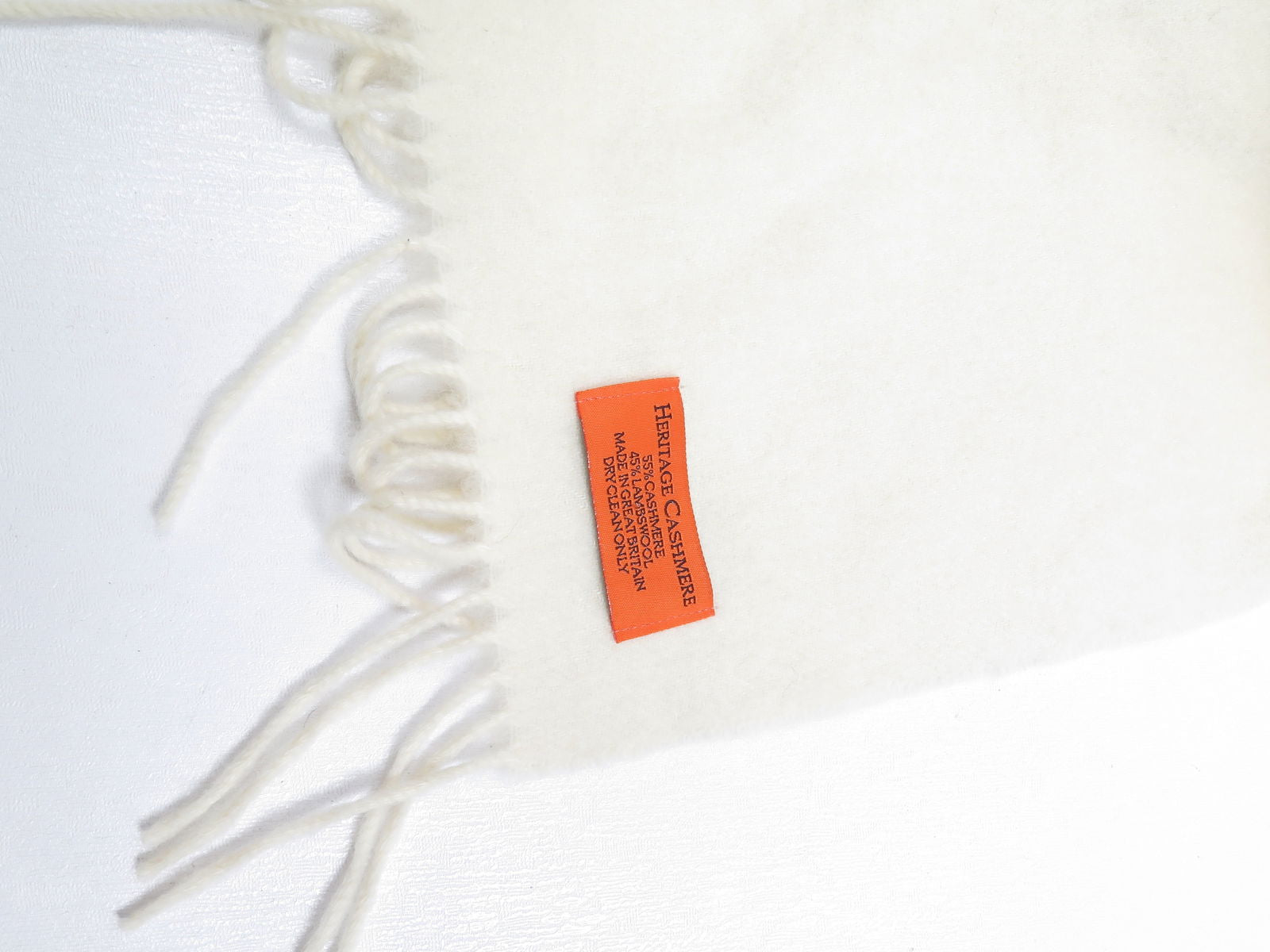 Cream Vintage Cashmere Mix Scarf - The Harlequin
