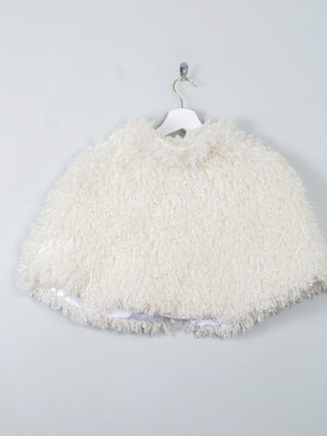 Cream Vintage Faux Fur Shawl Cape One Size - The Harlequin