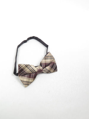 Cream & Wine Dickie Bow Tie 70s Style - The Harlequin