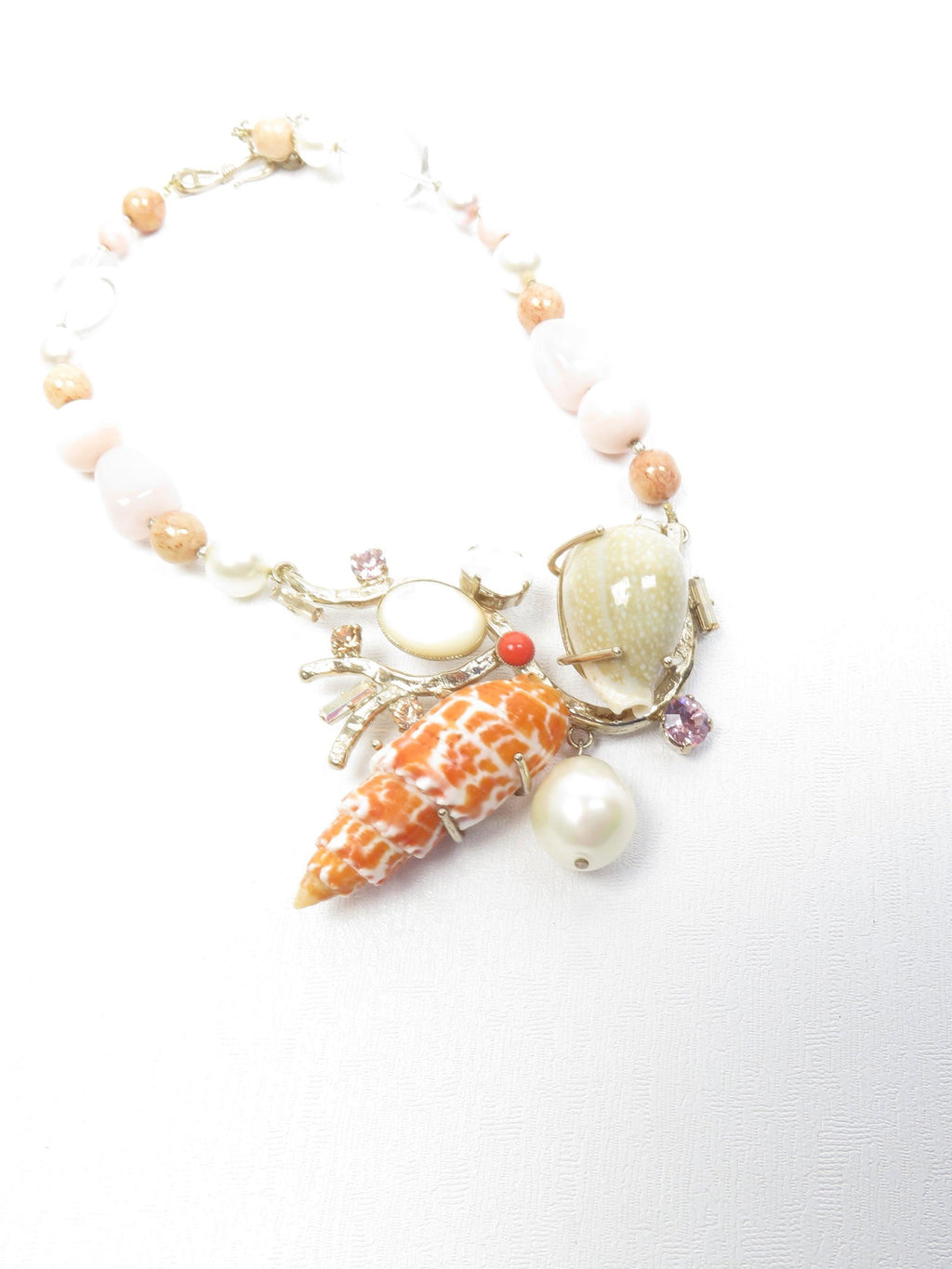 Designer Phillipe Ferrandis Shell & Semi Precious Stones Necklace - The Harlequin