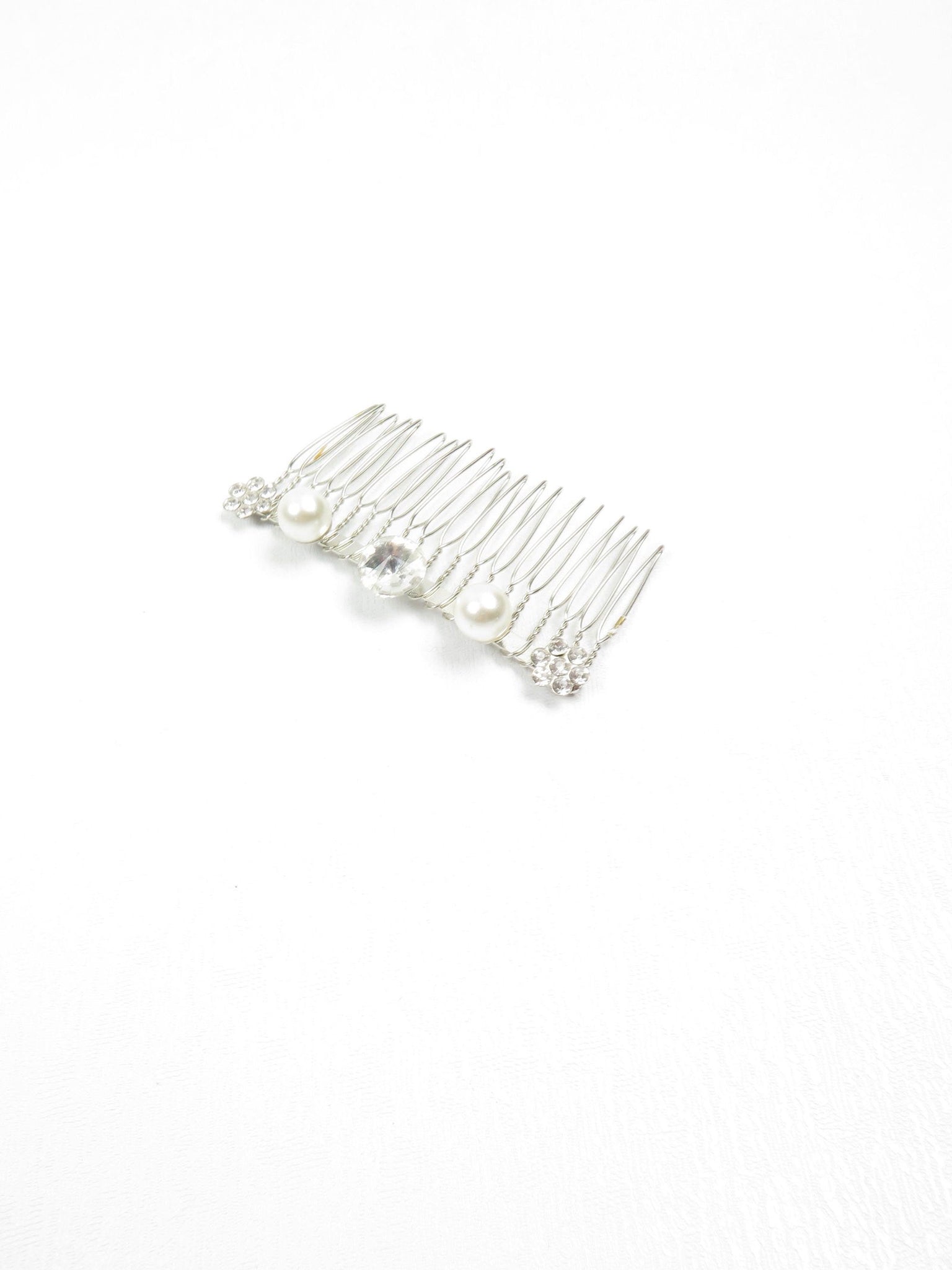 Diamanté /Pearl & Silver Hair Comb - The Harlequin