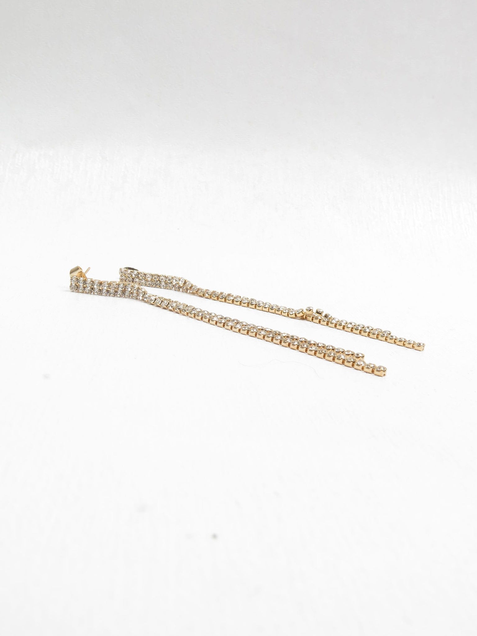 Diamanté & Gold Long Earrings New - The Harlequin