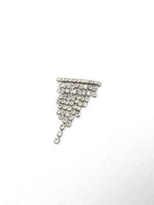 Diamanté Silver Coloured Graduated Brooch - The Harlequin