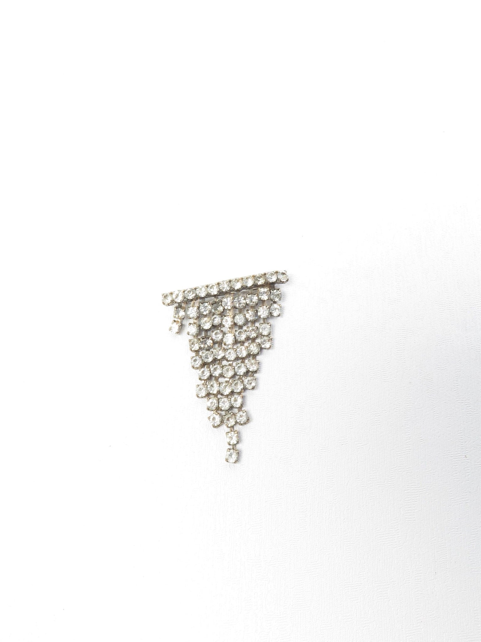 Diamanté Silver Coloured Graduated Brooch - The Harlequin