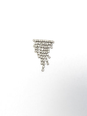 Diamanté Silver Coloured Graduated Brooch - The Harlequin