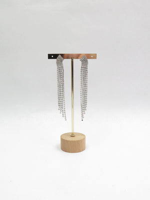 Diamanté & Silver Metal Long Earrings - The Harlequin