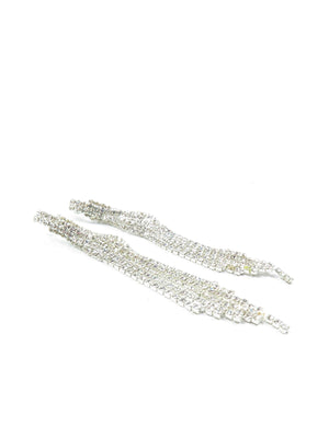 Diamanté Statement Long Earrings New - The Harlequin