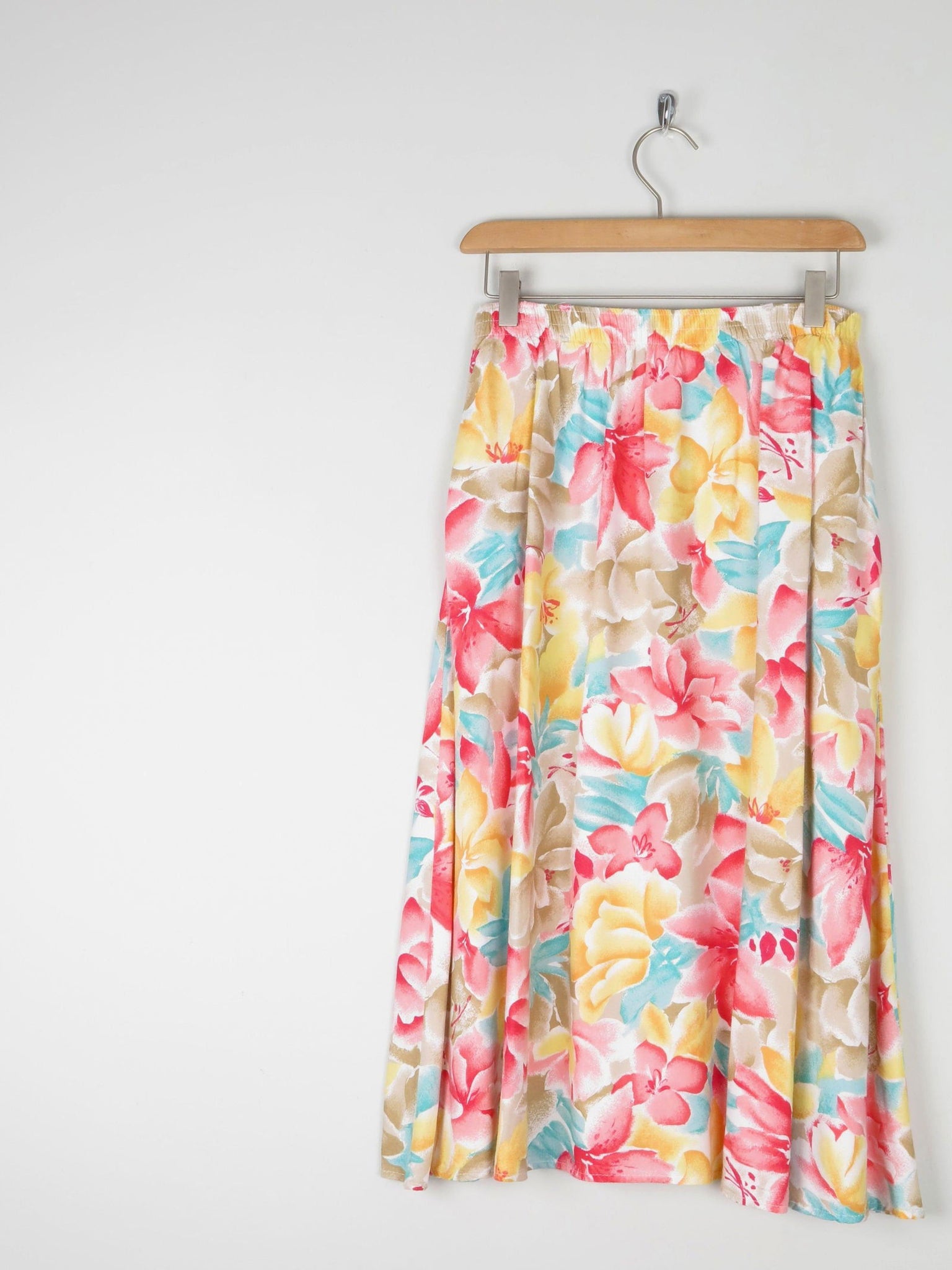 Floral Vintage Skirt With Elasticated Waist S - The Harlequin