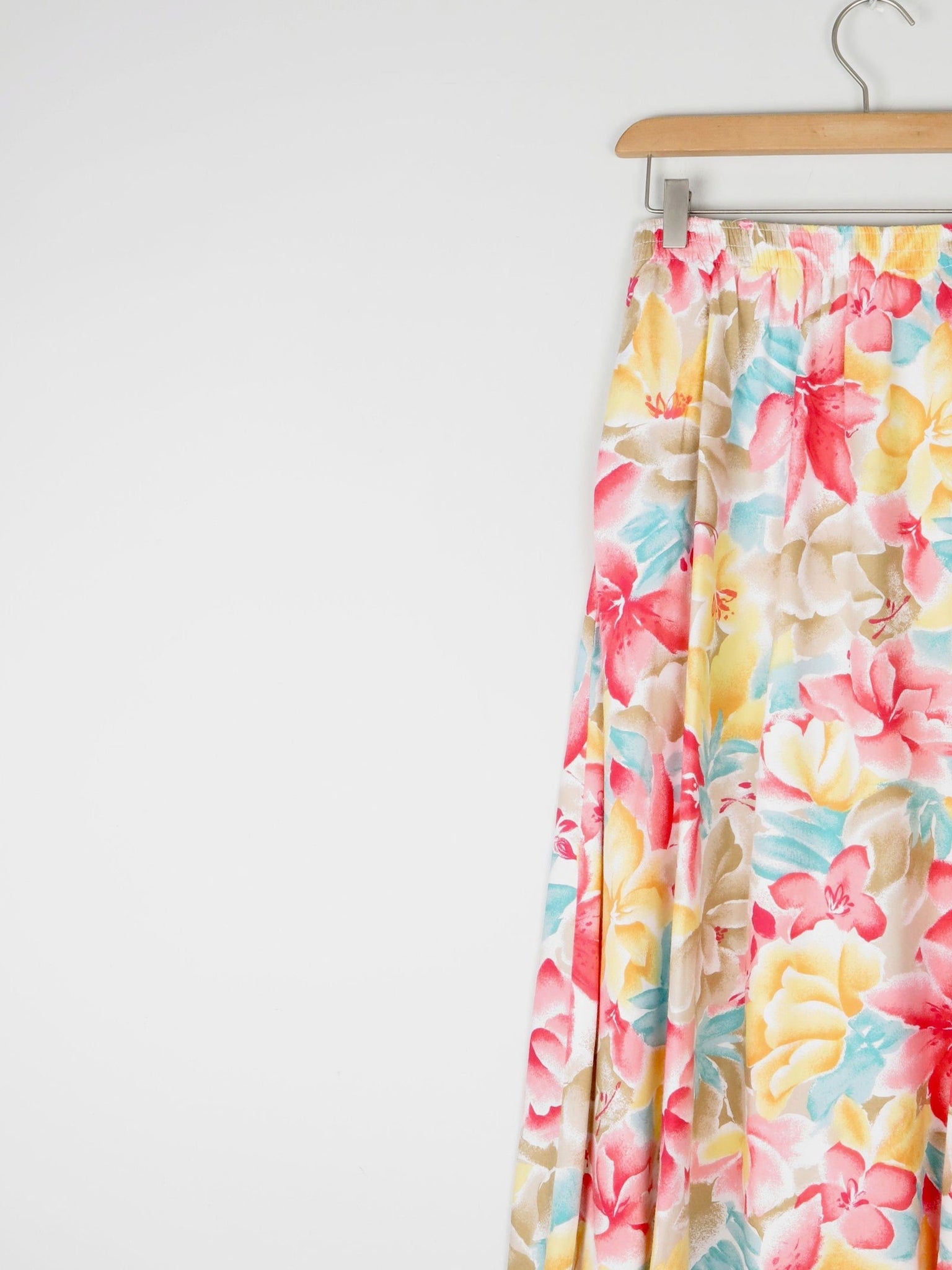 Floral Vintage Skirt With Elasticated Waist S - The Harlequin