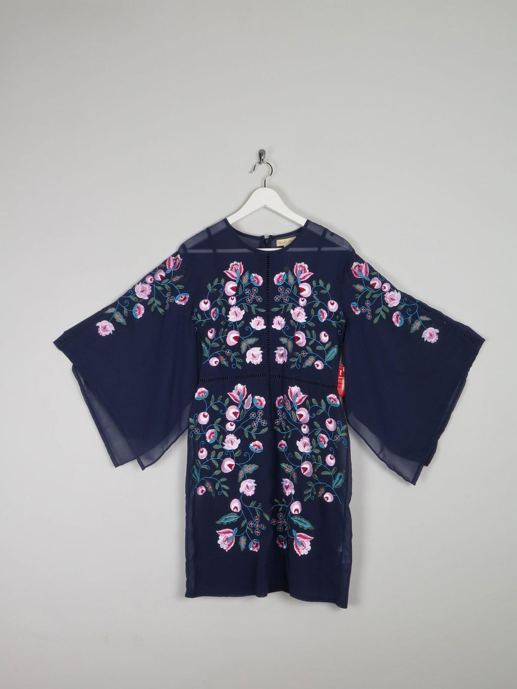 Frock & Frill Navy Embroidered Dress 10 - The Harlequin