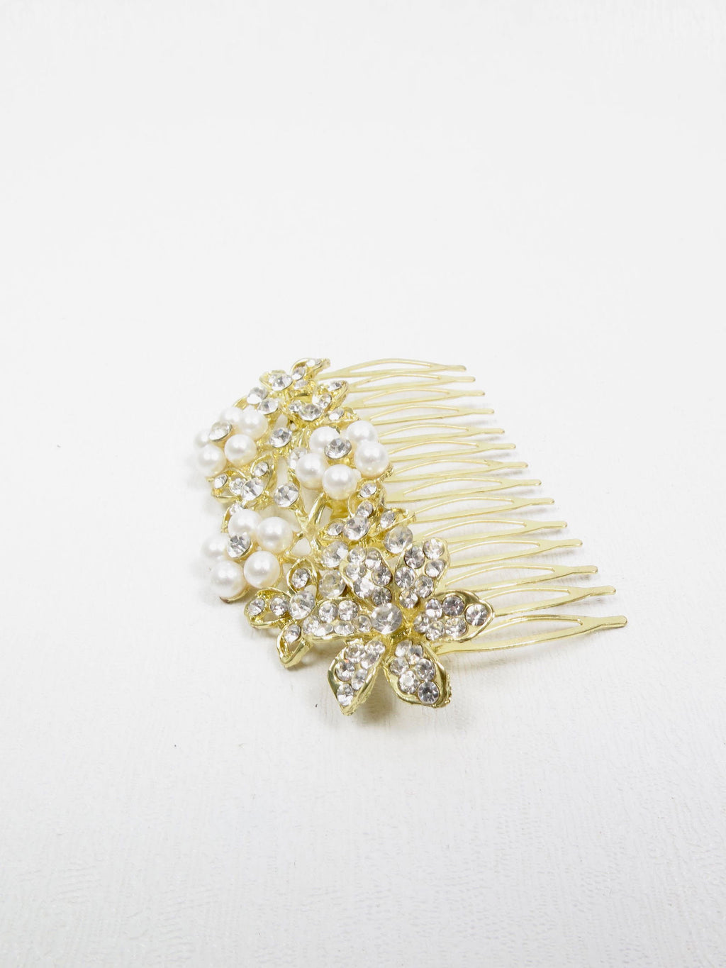 Gold Diamanté & Pearl Hair Comb - The Harlequin