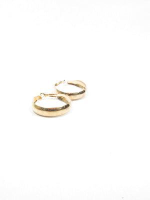 Gold Metal Wide Hoop Earrings New - The Harlequin