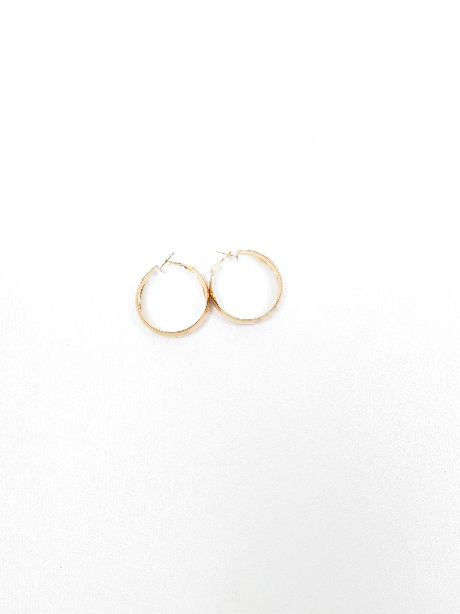 Gold Metal Wide Hoop Earrings New - The Harlequin
