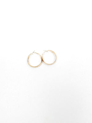 Gold Metal Wide Hoop Earrings New - The Harlequin