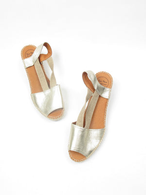 Gold Vintage Style Espadrilles 41/8 - The Harlequin